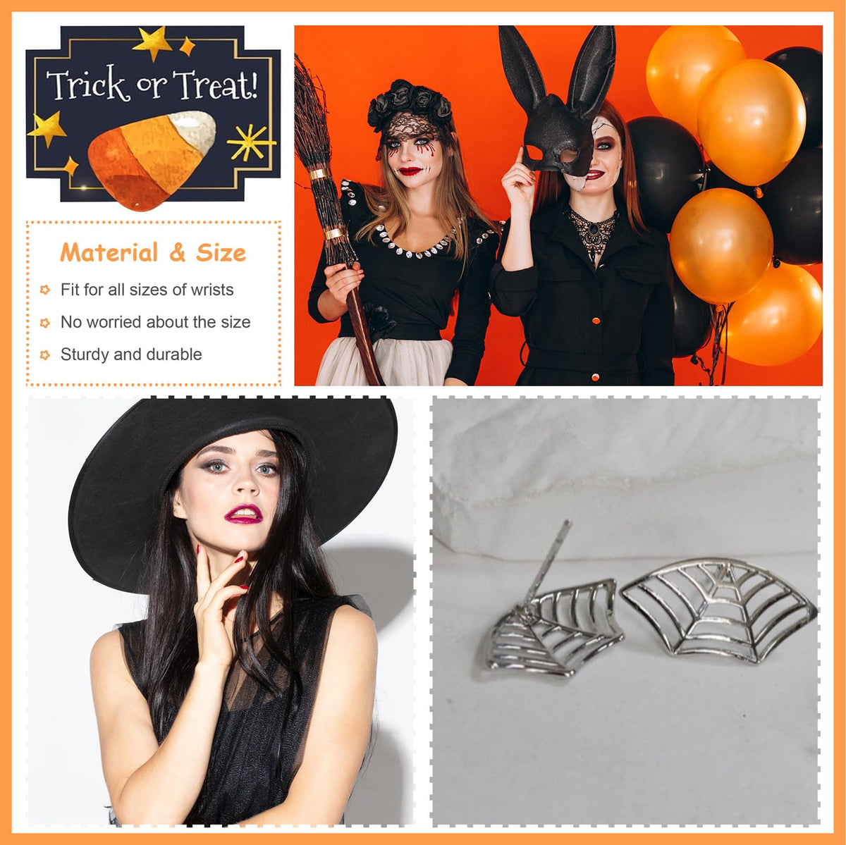 Halloween Earrings for Women Silver Spider Earrings Spider Helix Piercing Jewelry Halloween Costume Outfit Jewelry