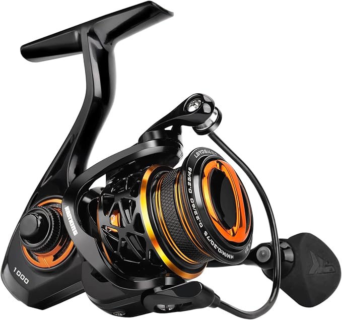 KastKing Zephyr Spinning Reels – 7+1/6+1 BB – Carbon Fiber Drag – Stainless Steel Shaft – Aluminum & CNC Spool – Black/Gre...