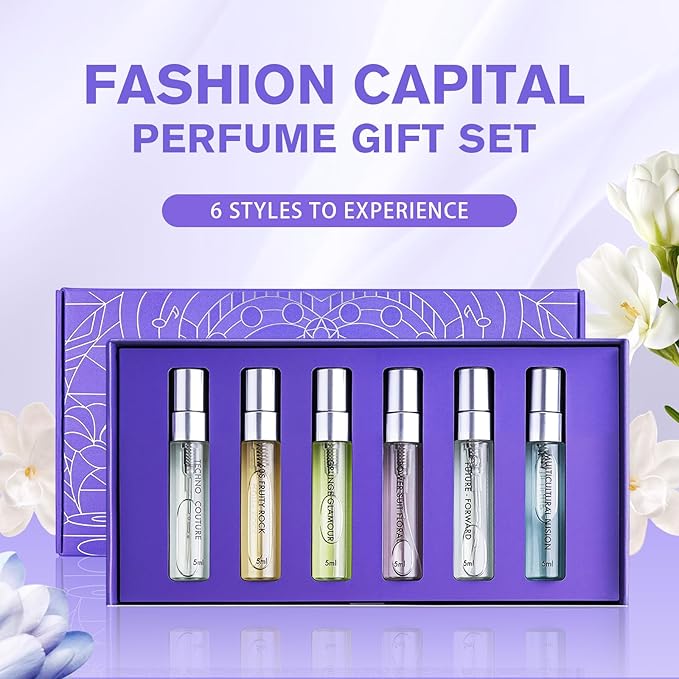 Perfume for Women Set of 6 - Fashion Capital Perfume for Women Perfect for Gifting or Personal use, Long-Lasting Fragrance Perfum for any Accasions (6 Count, 0.17 oz)