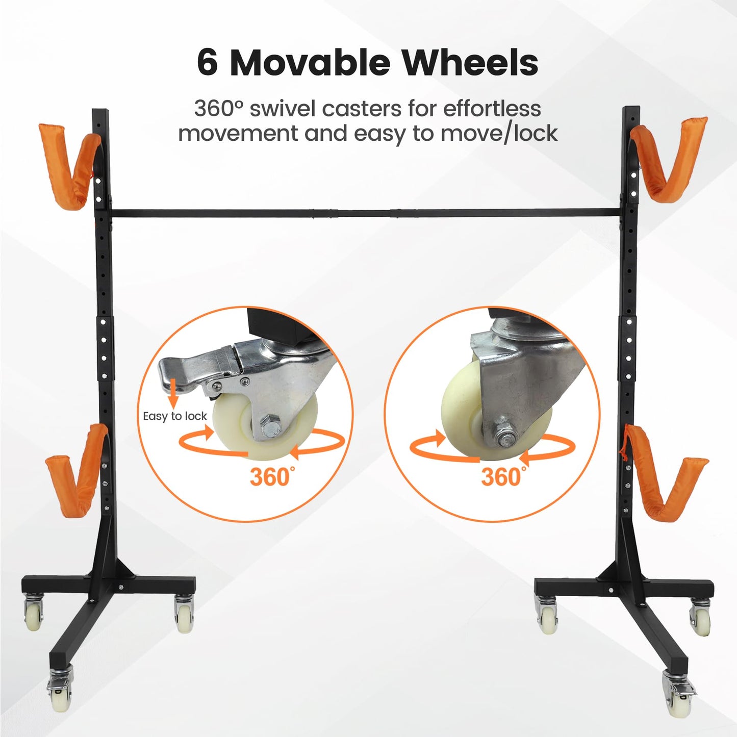 Neorexon Freestanding Kayak Storage Rack, Kayak Racks for Outdoor Storage 2 Kayak, Kayak Stand Heavy Duty Storage for Kayaks, Canoes, SUP and Surfboards
