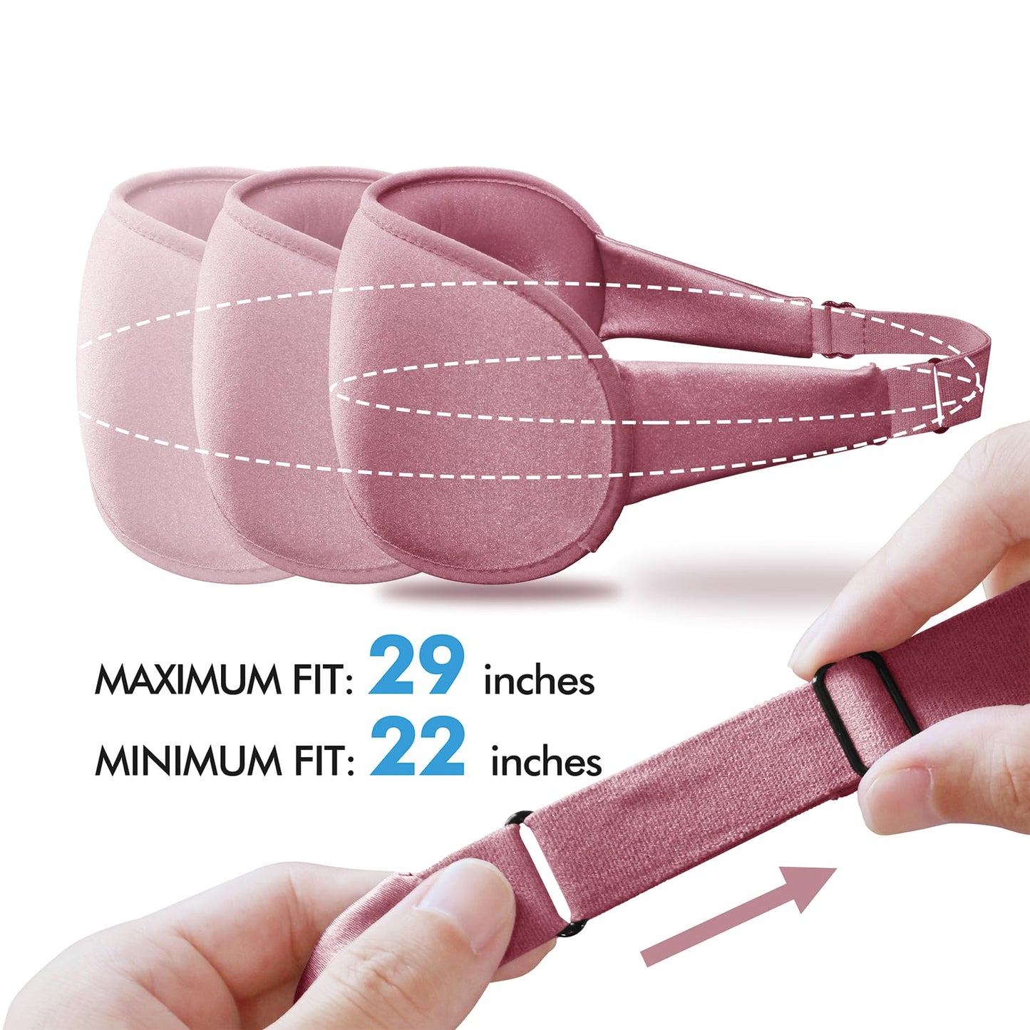 Sleep Eye Mask for Side Sleeper, Lash Extensions 3D Contoured Cup Sleeping Mask for Men Women, Travel Blackout Night Blindfold Eye Shade Cover with Adjustable Strap (Pink-Side Sleeper)
