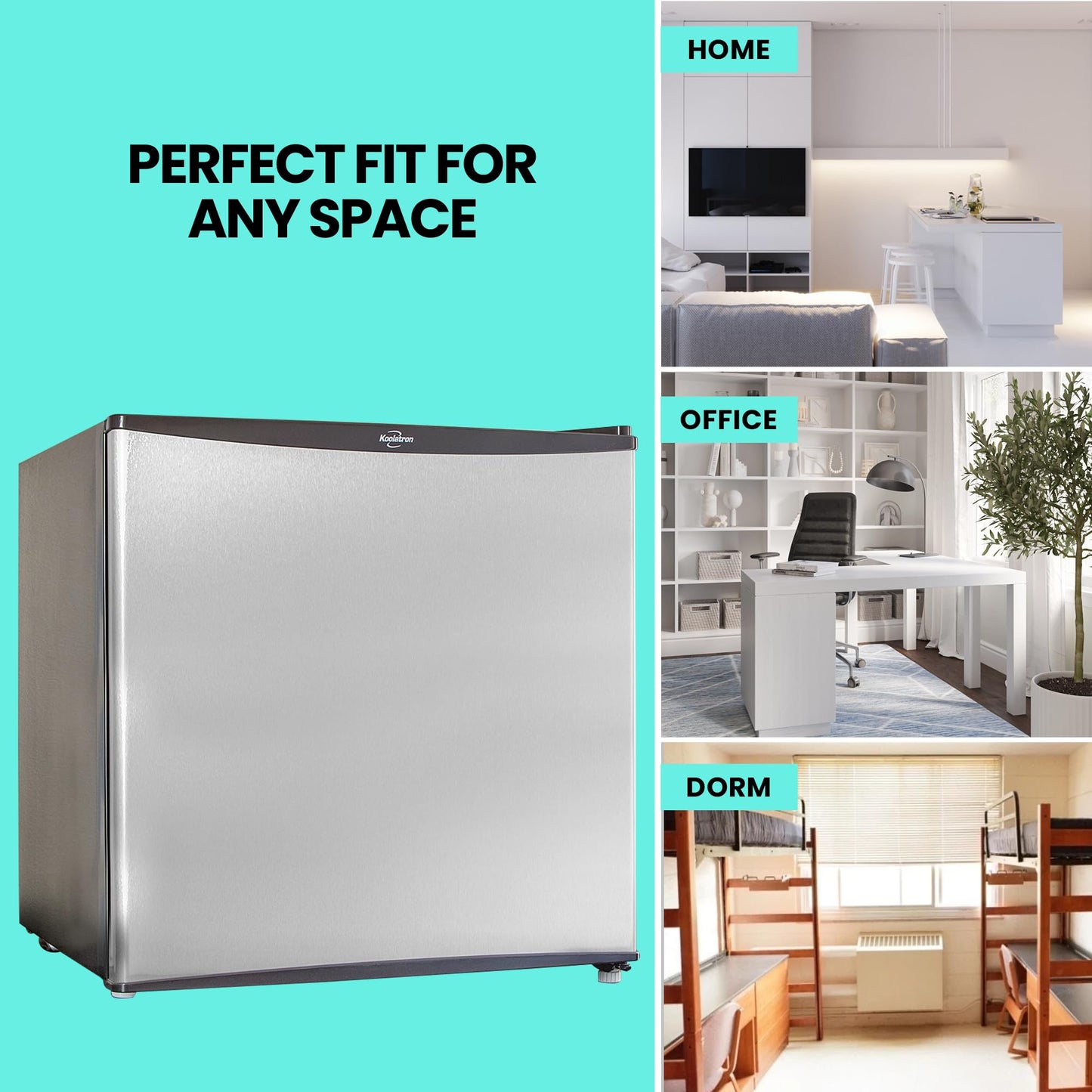 Koolatron Refrigerator - Mini Fridge With Freezer For Kitchen, Bedroom, Office, Dorms, Cool Storage For Wine, Beverages, Compact Free Standing, 1.6 Cubic Feet Capacity, White
