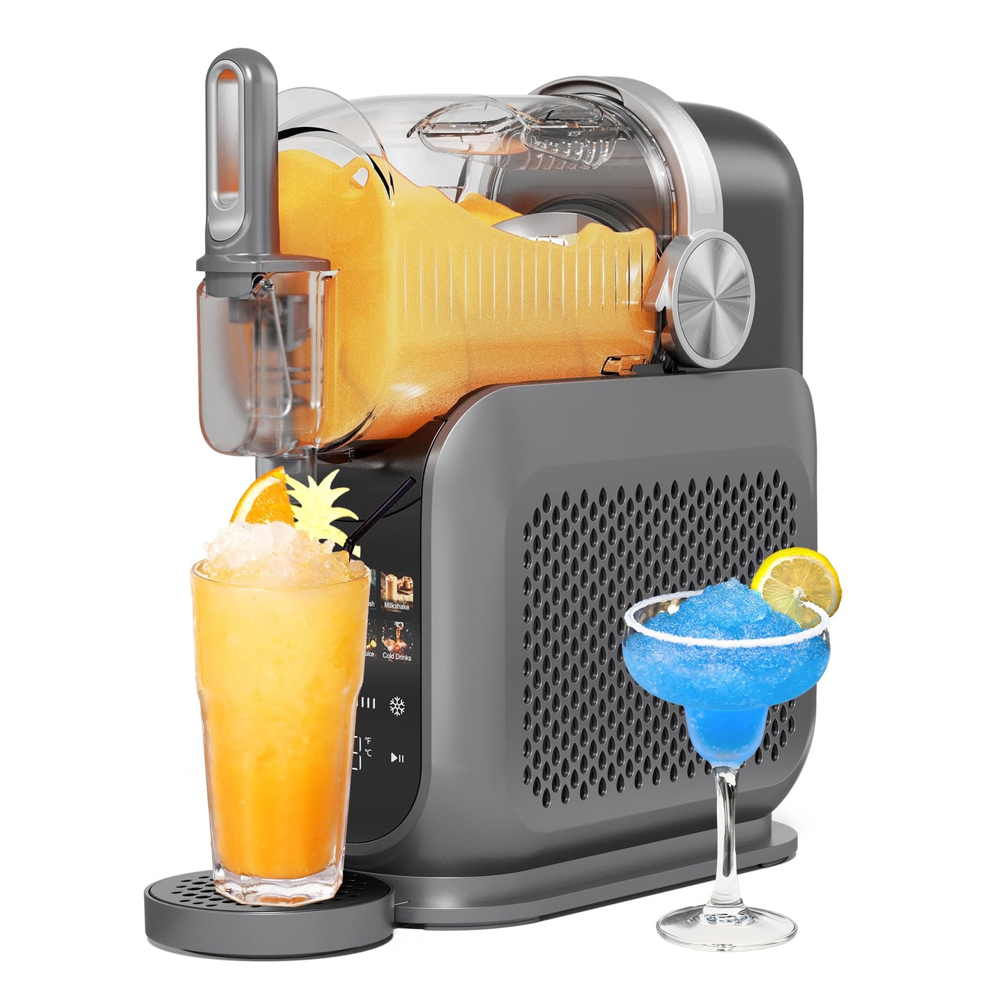 POFABIK Slushie Machine for Home, 88oz No Ice Needed Slushy Machine for Home, 6 Preset Programs Frozen Drink Maker with Recipe LED Display Self-Clean, Slushie Maker for Margaritas, Frappés, Milk Shake