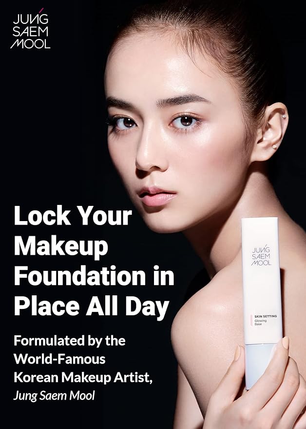 JUNG SAEM MOOL Skin Setting Glowing Base 1.35 Fl Oz, Hydrating Primer with Fine Pearls for Radiant Glow, Pore-Smoothing Pink Flower Complex, Makeup Base for Dry and Combination Skin, Korean Makeup