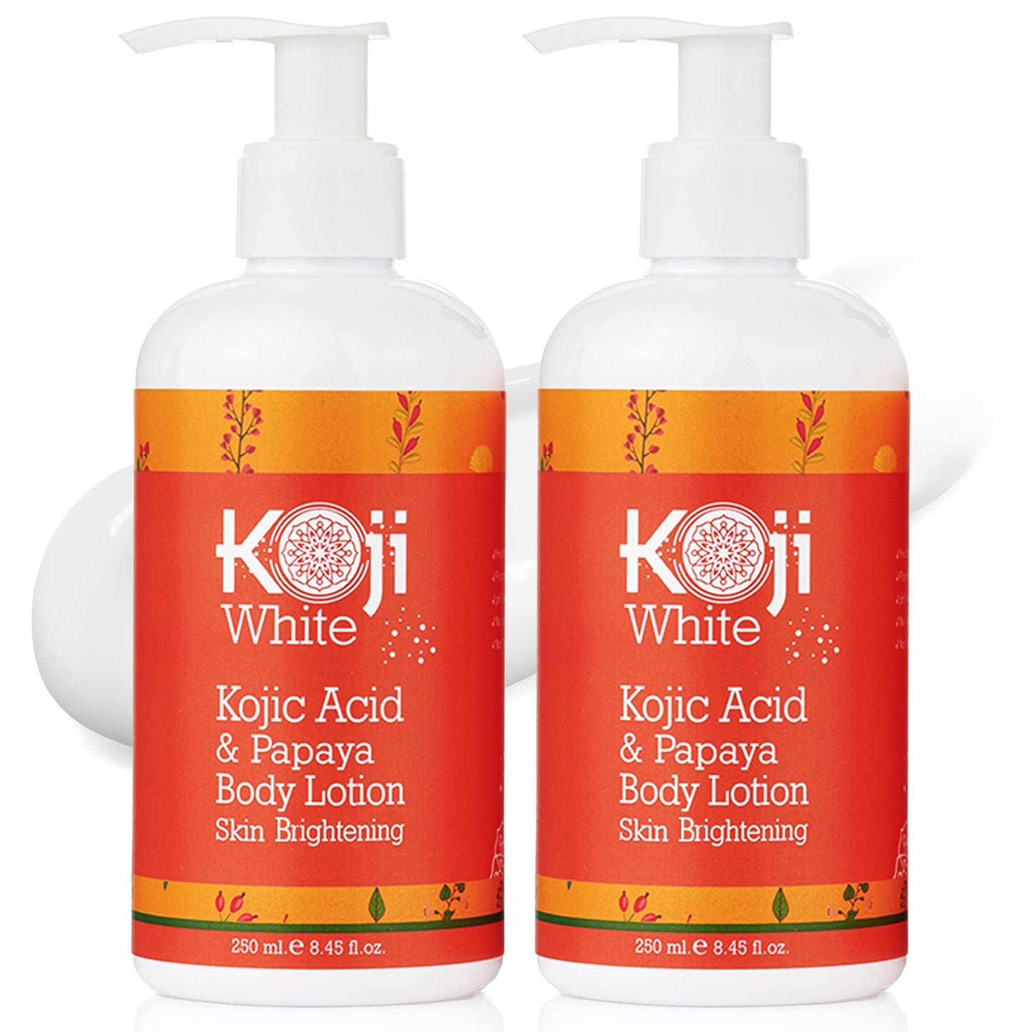 Koji White Kojic Acid & Papaya Body Lotion, Women Gift Sets for Exfoliating, Skin Brightening, Moisturizer, Radiance, Even Tone,
