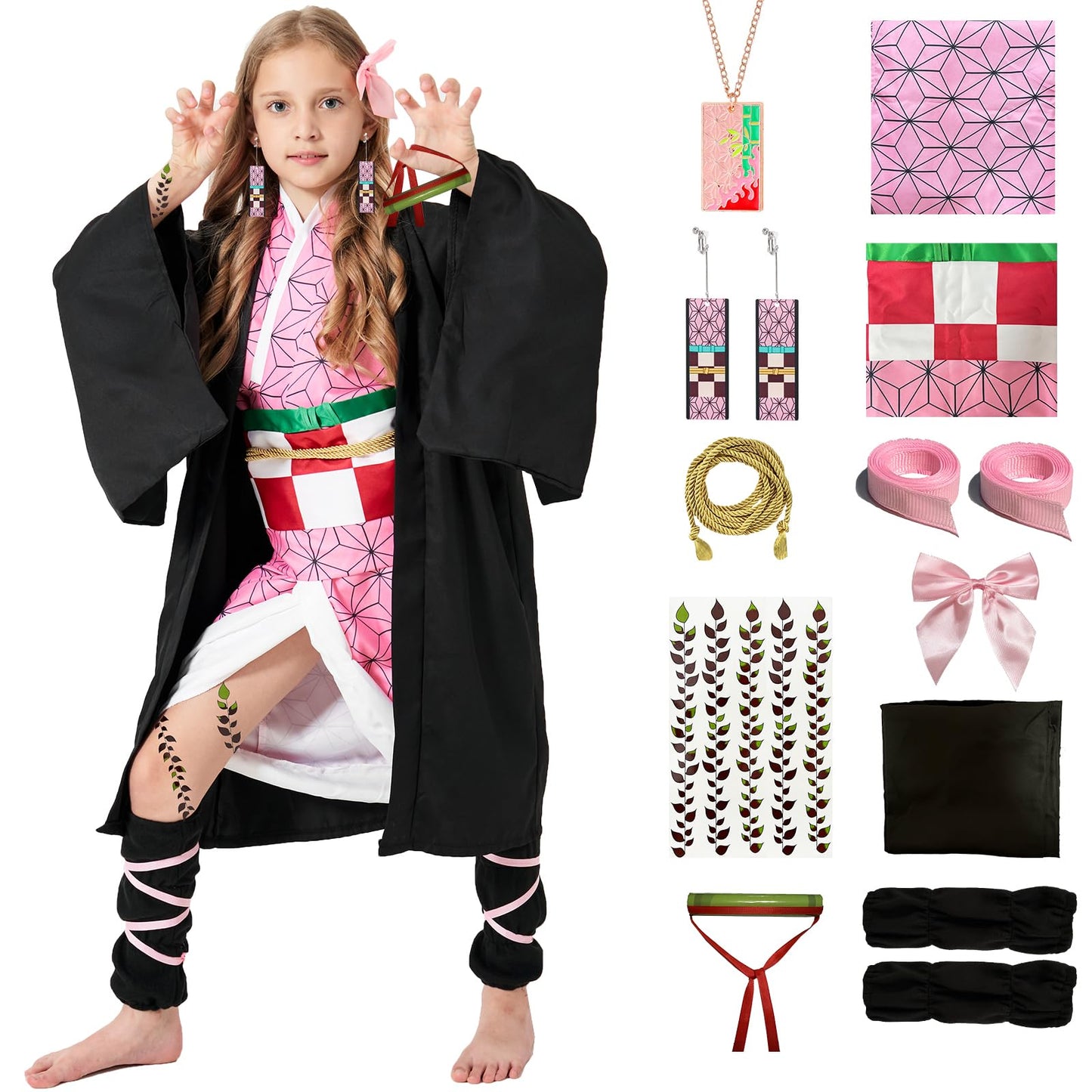 PTXZEQ Cosplay Costume Coslpay Outfit for Halloween Kids Adult(pink,kids 140)