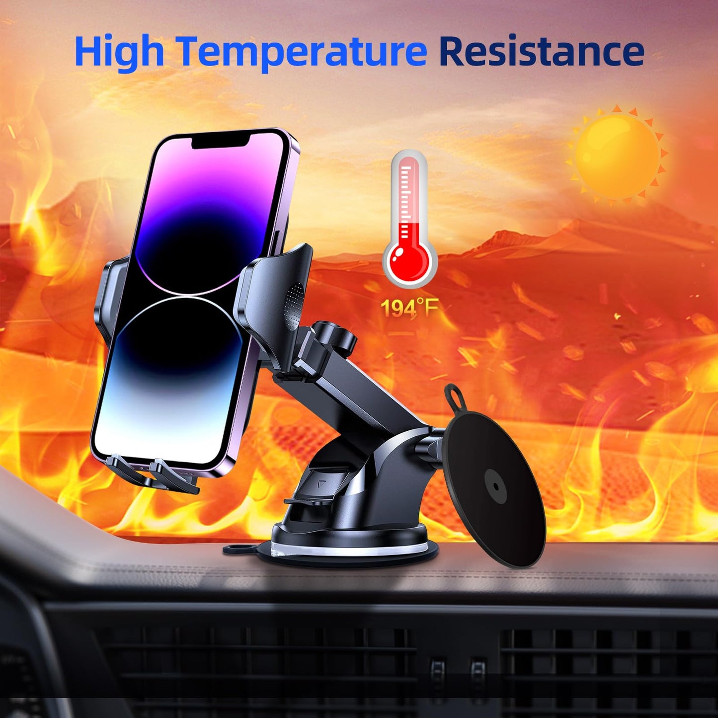 Dashboard Pad Mounting Disk For Suction Cup, 3.75    Large Plastic 3M Extra Strong Adhesive Disc For Dash Windshield Holder, Cam