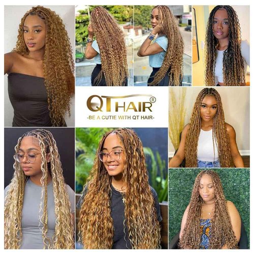 QTHAIR Brazilian Virgin Human Hair 16A Deep Wave Braiding Hair 1 Bundle 24 Inch Deep Wave Bulk Human Hair #27(Honey Blonde) Bundles for Braiding