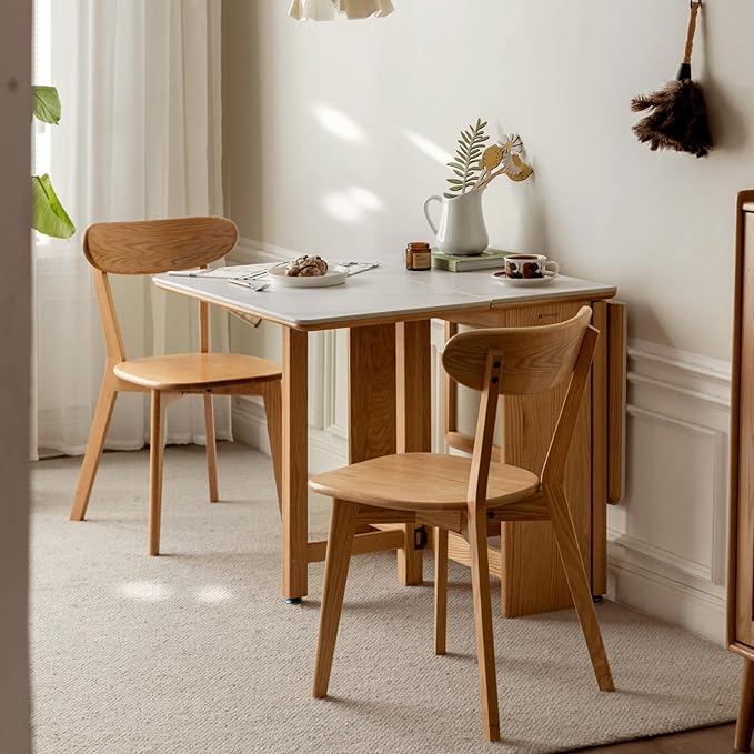 Hymus 100% Solid Oak Wood Dining Room Chairs - Practical Kitchen Chairs for Dining Room, Kitchen, Living Room (2, Natural)