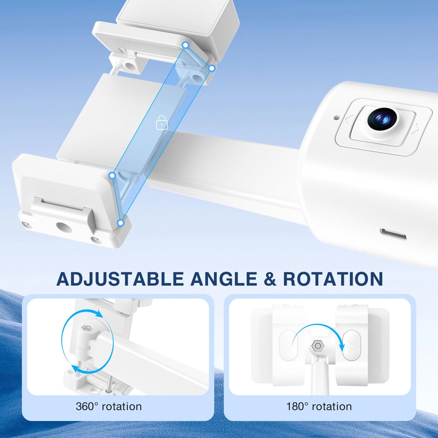 Auto Face Tracking Tripod 360 Rotating Cell Phone Photo And Video Kits Stand, No App, Camera Stand With Remote And Gesture Contr