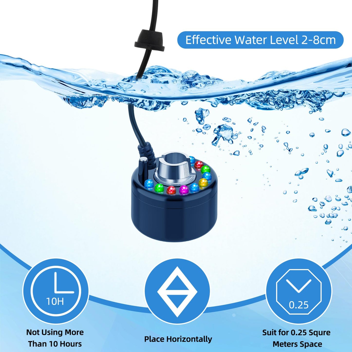 Maitys 2 Pcs Mist Maker Fogger Small Ultrasonic Fog Machine Fountain Halloween Party Cauldron Water Garden Pond Plastic LED Mister Foggers with Adjustable Fog Controller