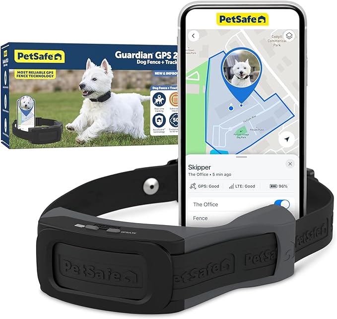 PetSafe Guardian GPS 2.0 Dog Fence + Tracking - Wireless GPS Dog Fence - Real-Time Tracking - Custom Boundaries System - W...