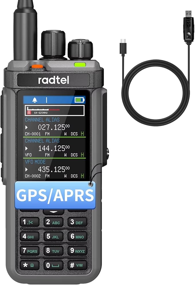 Radtel RT-880G GPS APRS Ham Radio 10W Walkie Talkie Portable CB Radio 1024 Channels HF SSB Rx with Cross-Band Repeater, 2....