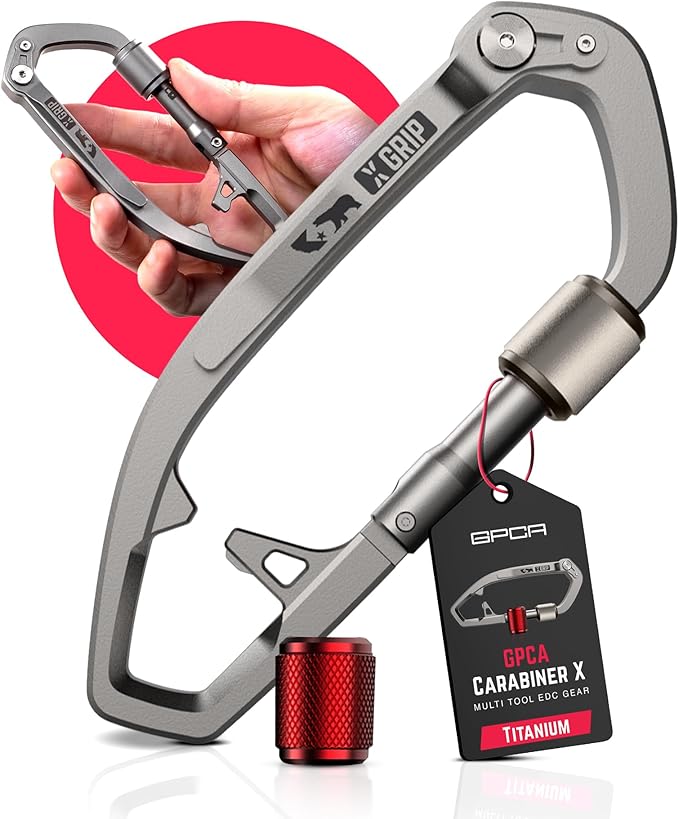 GPCA Multi-Tool Carabiner Clip D Ring Key Chain - Heavy Duty Key Clip for Keys, Small Carabiner Clip, Carabiner Heavy Dut...