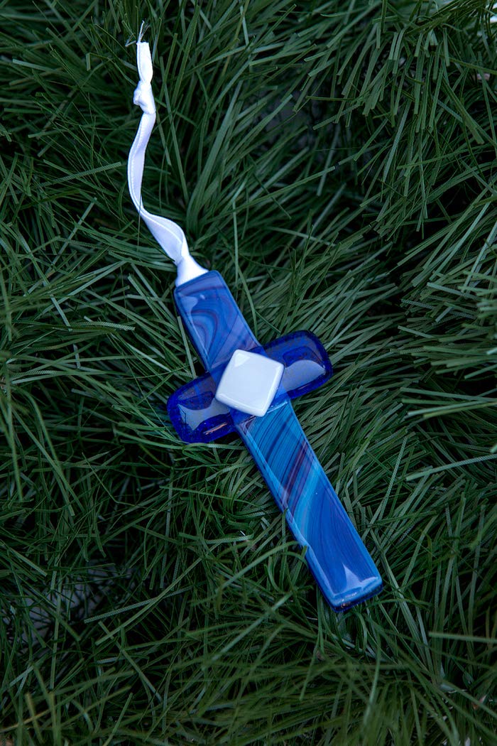 Sentimental Gift for Grandpa from Granddaughter/Grandson for Father's Day/Christmas/Birthday-Handmade in USA Glass Cross-Religious Gift for Grandpa -Gift for Grandfather
