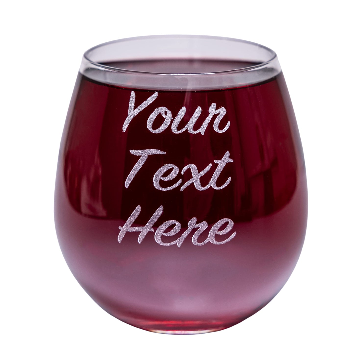 Gifts Inscribed Personalized Stemless Wine Glass – Custom Engraved Drinking Cup with Text – Laser Etched Wedding, Engagement, Anniversary, Bridal Party Gift