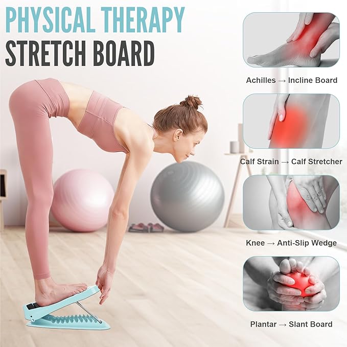 Slant Board for Calf Stretching and Squats - Adjustable 10-Level Incline Board, Fitness Pedal Wedge for Heel, Hamstring, Achilles, Leg Calves