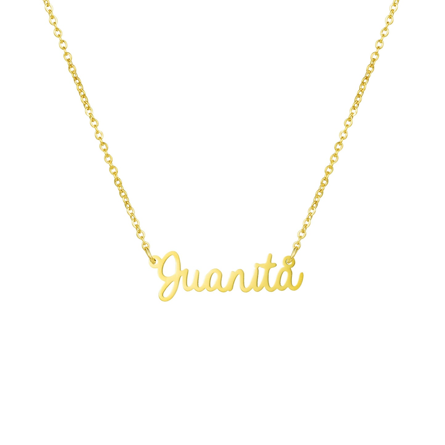 Awegift Women Jewelry Name Necklace Big Initial Gold Plated Best Friend Women Gift for Her Juanita