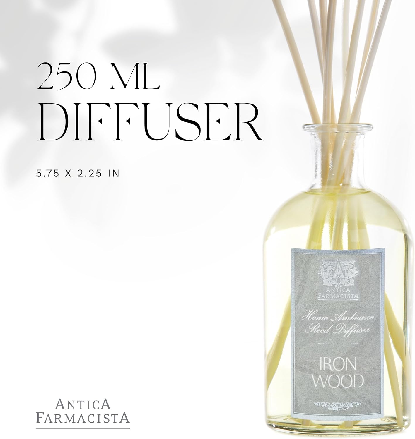Antica Farmacista Home Ambiance Diffuser - Long-Lasting Reed Scent Diffuser - Luxury Room Freshener Gift - Ironwood, 8.45 fl oz