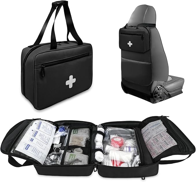 NENYX First Aid Bag Empty, Compact and Portable Medical Supplies Organizer with Multiple Compartments, Emergency Trauma Ba...
