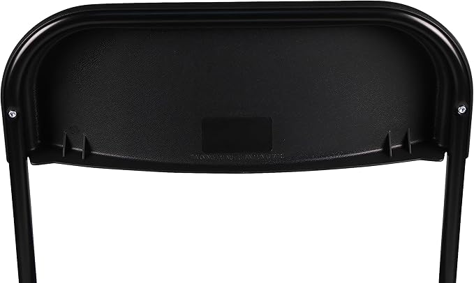BTEXPERT Set of 2,Black Plastic Folding Chair Steel Frame Commercial High Capacity Event Chair Lightweight Set for Office Wedding Party Picnic Kitchen Dining Church School