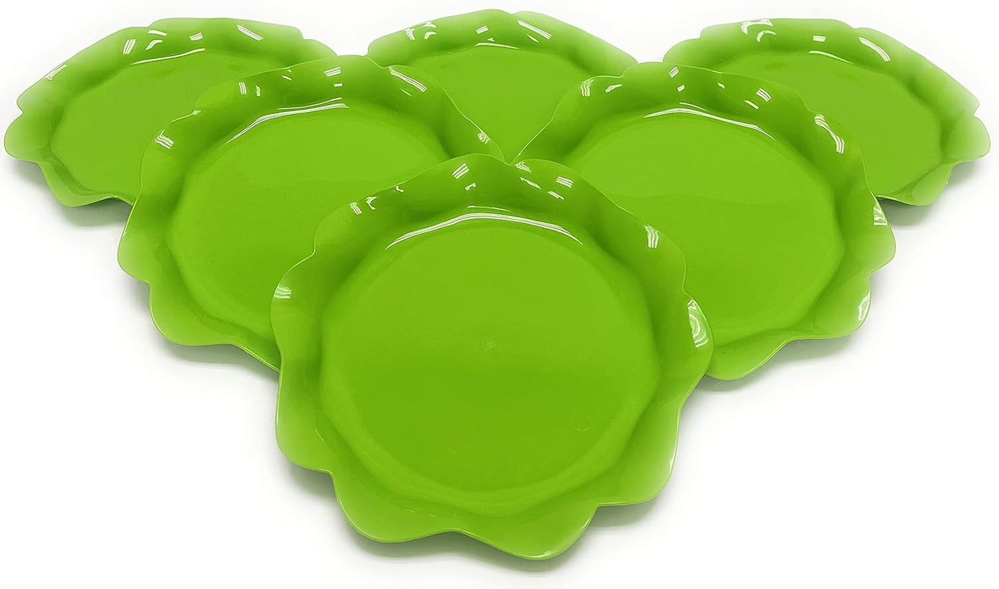 Mintra Home Reusable Bowls and Plates 6pk - Lotus Collection (Green, Plate 6pk - (7.5inW))