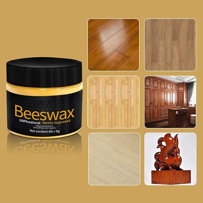 Furniture Wax - Natural Beeswax Polish, Scratch-Covering Wood with Deep Nourishment, Protective Finish for Tables, Cabinets, and Floors, Long-Lasting Shine for Home Wood Care
