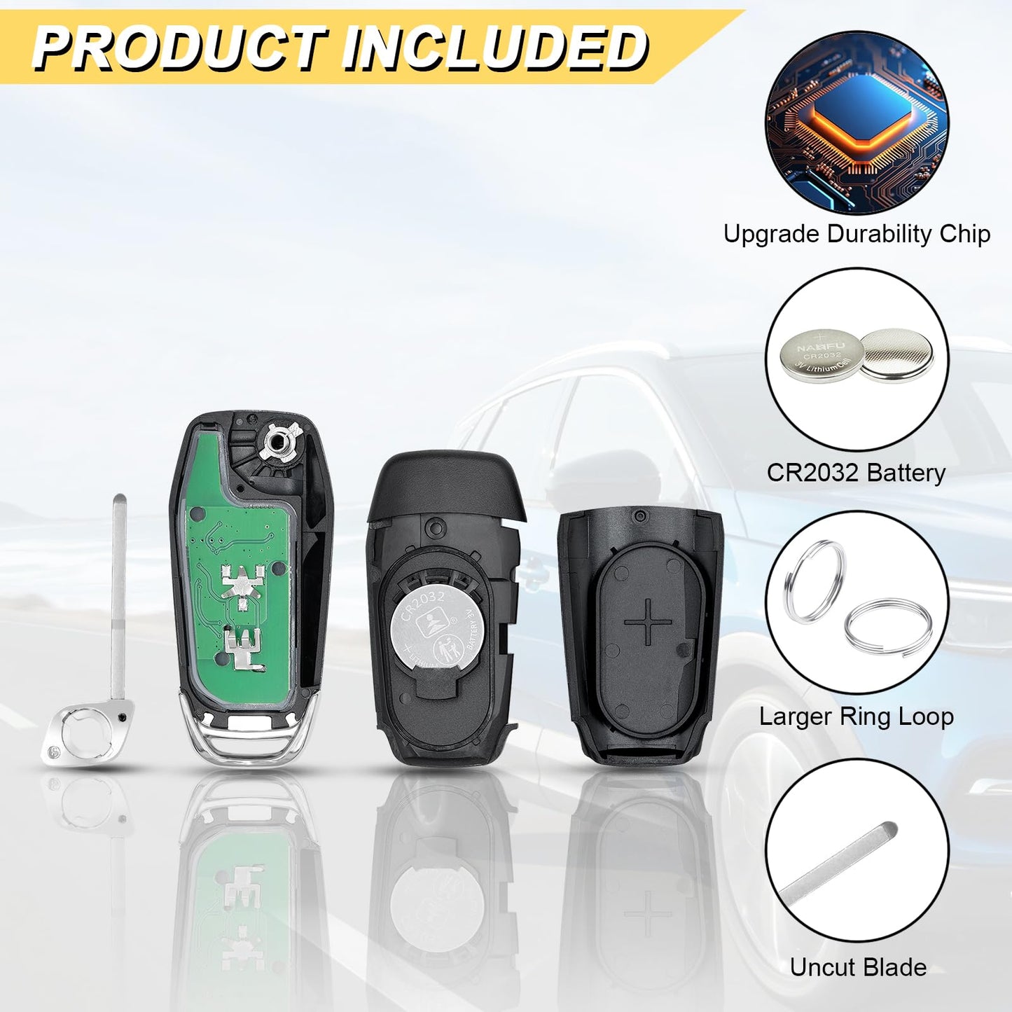 Vurkcy Key Fob Replacement For 2015-2022 Ford F-150/ 17-22 F-250 F-350 F-450 F-550/ 16-20 Explorer/ 16-23 Ranger/ 21-22 Bronco/