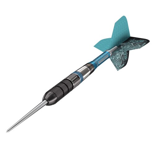 DW Piranha 01 90% Tungsten Steel Tip Dart, 27G | Metal Tip Dart Set with Spare Flights and Storage Case Wallet, Fun Darts Gift Set, Straight Dart Barrels, Professional Darts Accessories