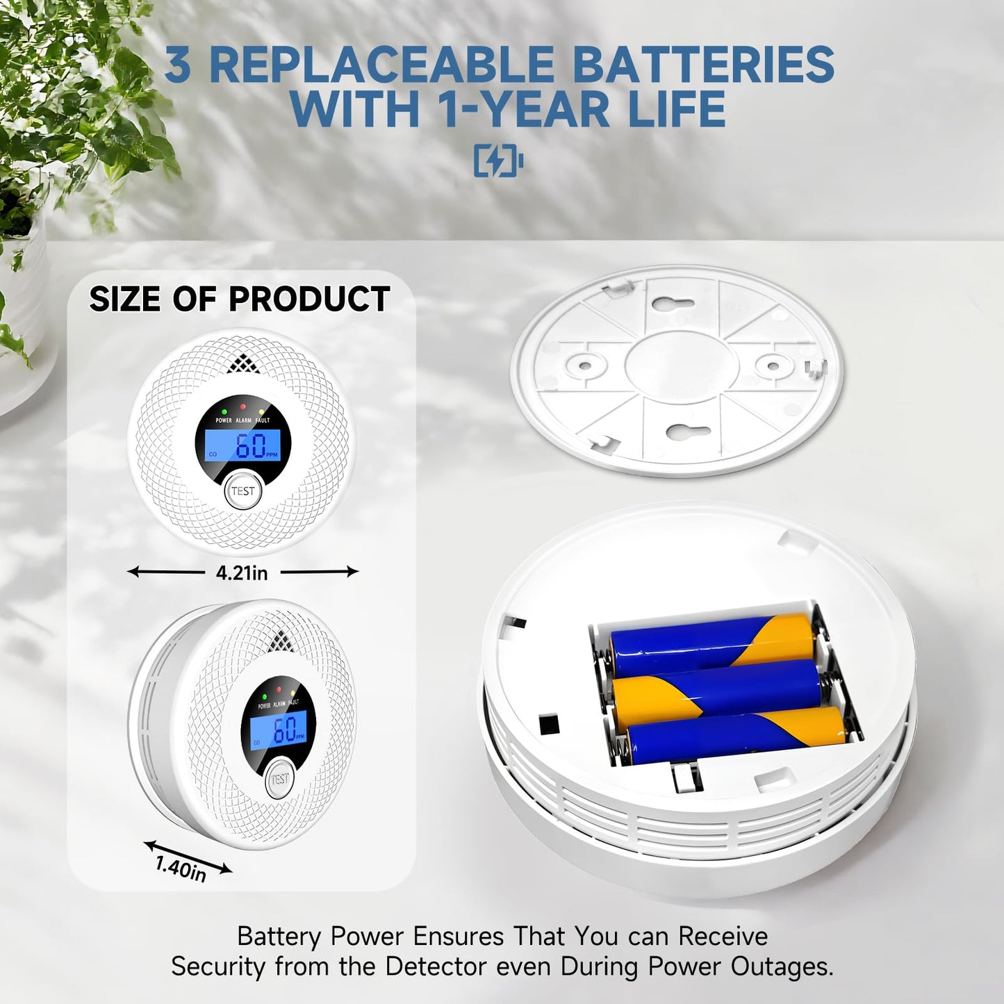 Interconnected 2-in-1 Smoke & Carbon Monoxide Detector with Digital LCD Display, 85dB Loud Alarm, RF Linking for Whole Home Safety, Easy Install for Bedroom, Hallway, RV