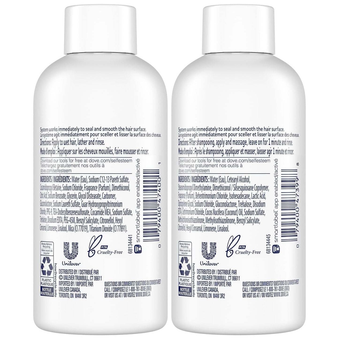 Dove Travel Essentials Shampoo and Conditioner Set - Dove Nutritive Solutions Intensive Repair for Damaged Hair, 3 Oz Ea