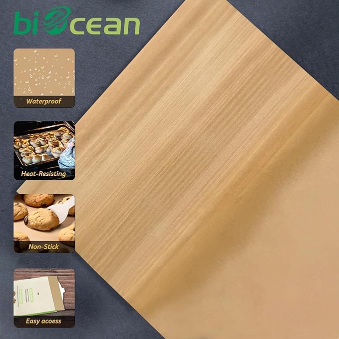 100Pcs 16x24 In Unbleached Parchment Paper Sheets - Heavy Duty Precut Baking Paper, Non-Stick & Non-Toxic for Air Fryer, Oven, Steaming - Bake Cookies, Cake, Bread
