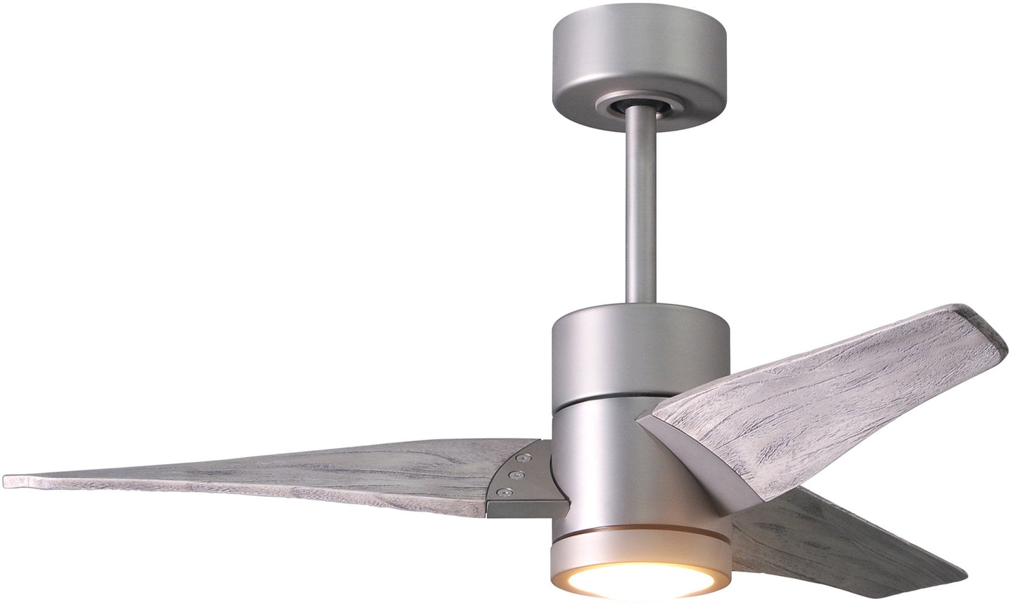 Matthews SJ-BN-BW-42 Super Janet Outdoor/Indoor Damp Rated 42 Ceiling Fan with LED Light and Remote & Wall Control, Silent DC Mo