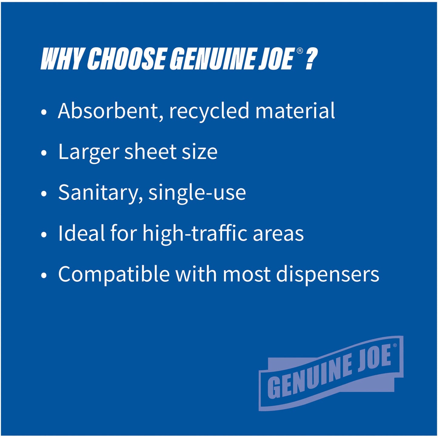 Genuine Joe GJO22700 Hard Wound Roll Towel, 800' Length x 7-8/9" Width, White (Case of 6)