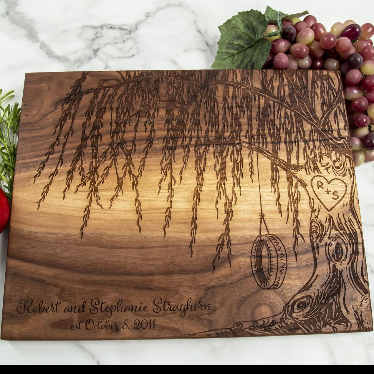Personalized Cutting Board -Willow Tree 9 Year Anniversary Gift or Wedding Gift