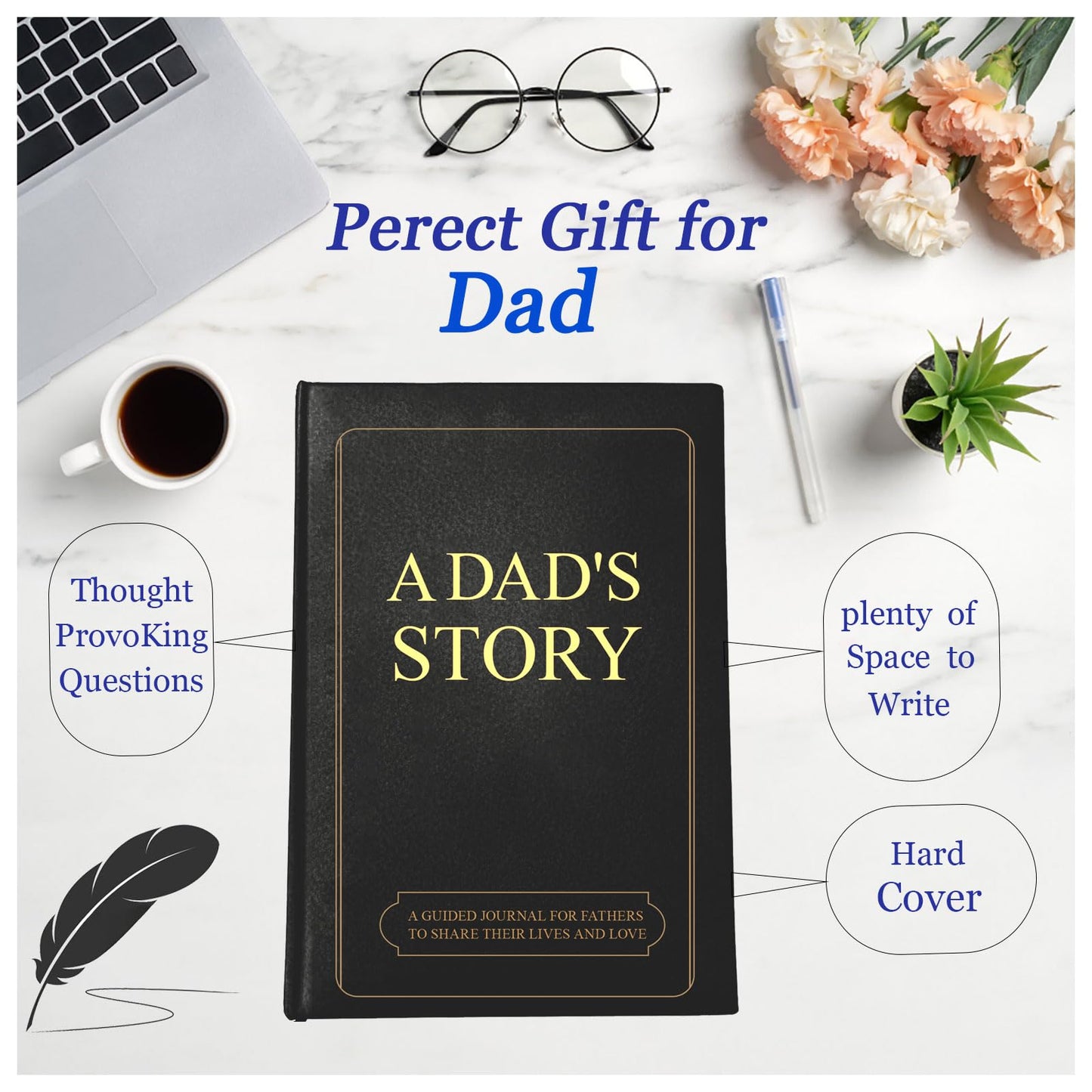 FYFTAK Dad's Life Story Journal | Meaningful Memory - Sharing Keepsake, Perfect for Father’s Day, Birthday & Christmas Gifts