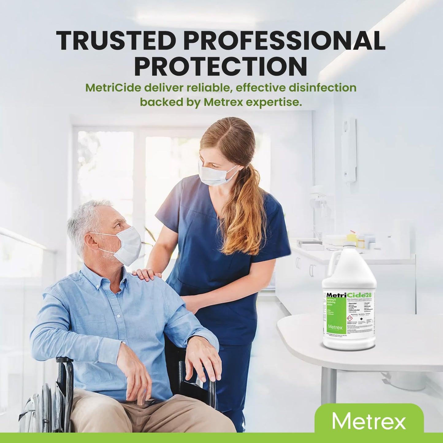 Metrex MetriCide 28 High-Level Sterilizing & Disinfecting Solution – 2.5% Glutaraldehyde, Reusable Up to 28 Days, Disinfectant Cleaner for Heat-Sensitive & Immersible Medical Instruments – 1 Gallon