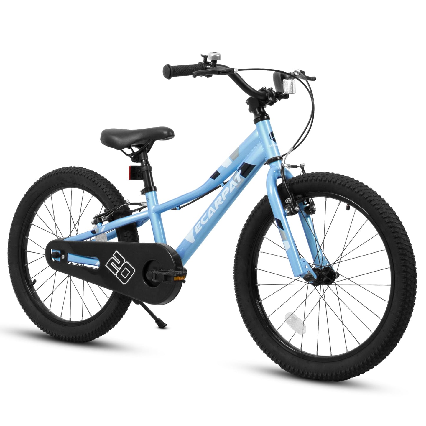 KWOJU 20 Inch Kids' Bike, Boys Girls Mountain Bike Ages 3-5, 7 Speed Teenager Children Kids' Bicycles, Front Suspension Disc Brake Rear V-Brake, Rear Holding Brake (Blue)