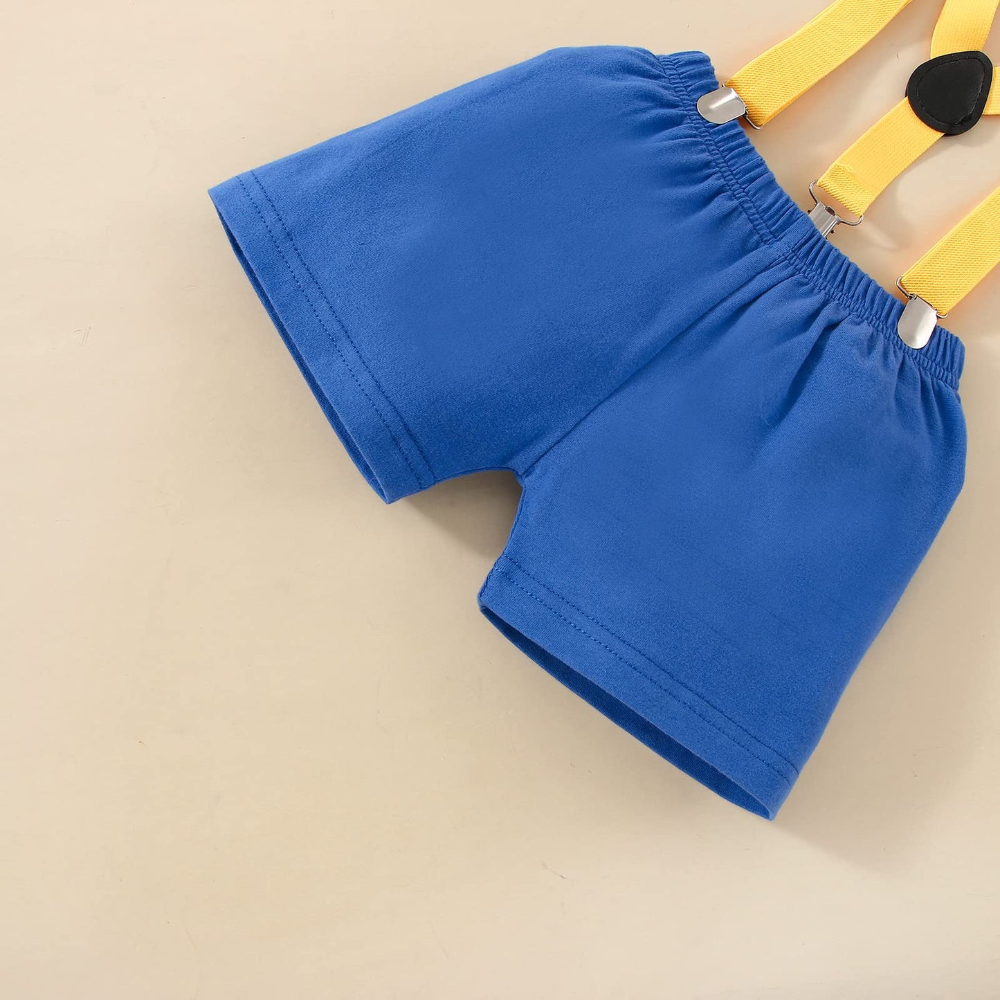 Highnesson-ww Baby Boy Funny First Birthday Clothes Infant Clothes Bow Tie Blue Romper Pants Set Suspenders Cake Smash Outfits