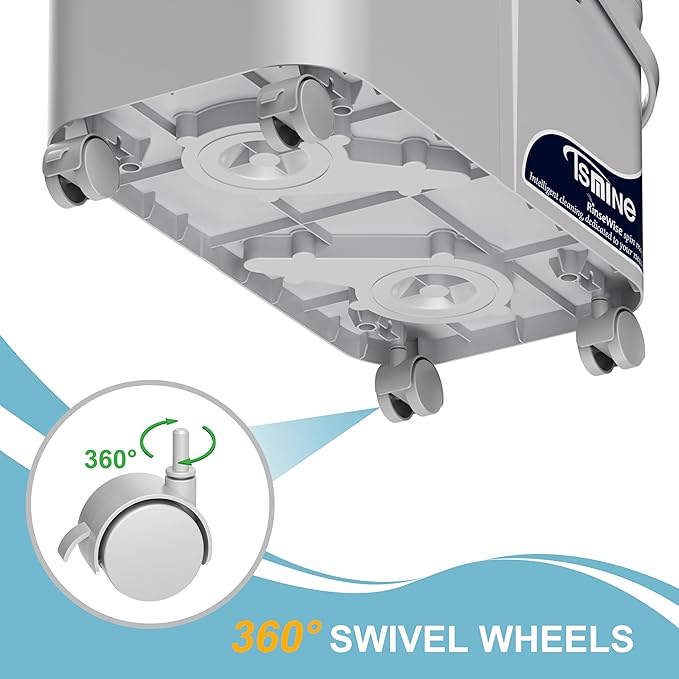 Gen 1 Compact Mop and Bucket Set with 360°Swivel Wheels, Spin Mop for Floor Cleaning, Clean & Dirty Water Chambers,Space-Saving Design, Wet Dry Mop with 61" Long Handle & 6 Microfiber Mop Heads-Grey