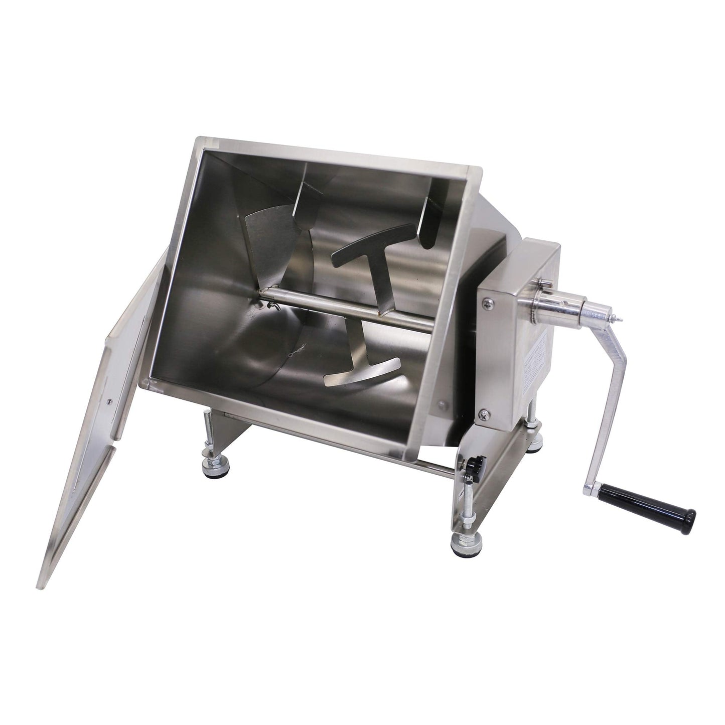 Commercial Stainless Steel 60-Pound/30-Liter Capacity Tilt Tank Manual Meat Mixers,(Mixing Maximum 45-Pound for Meat),Sausage Mixer Machine Meat Processing Equipment, Silver, FME30T