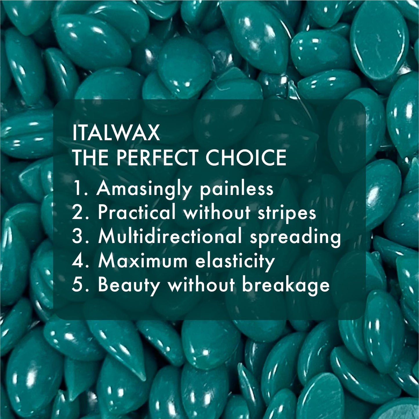 Italwax Azulene - 500g / 1.1lb - Hard wax beads for hair removal - Natural formulation ideal for sensitive skins - Unscented - R