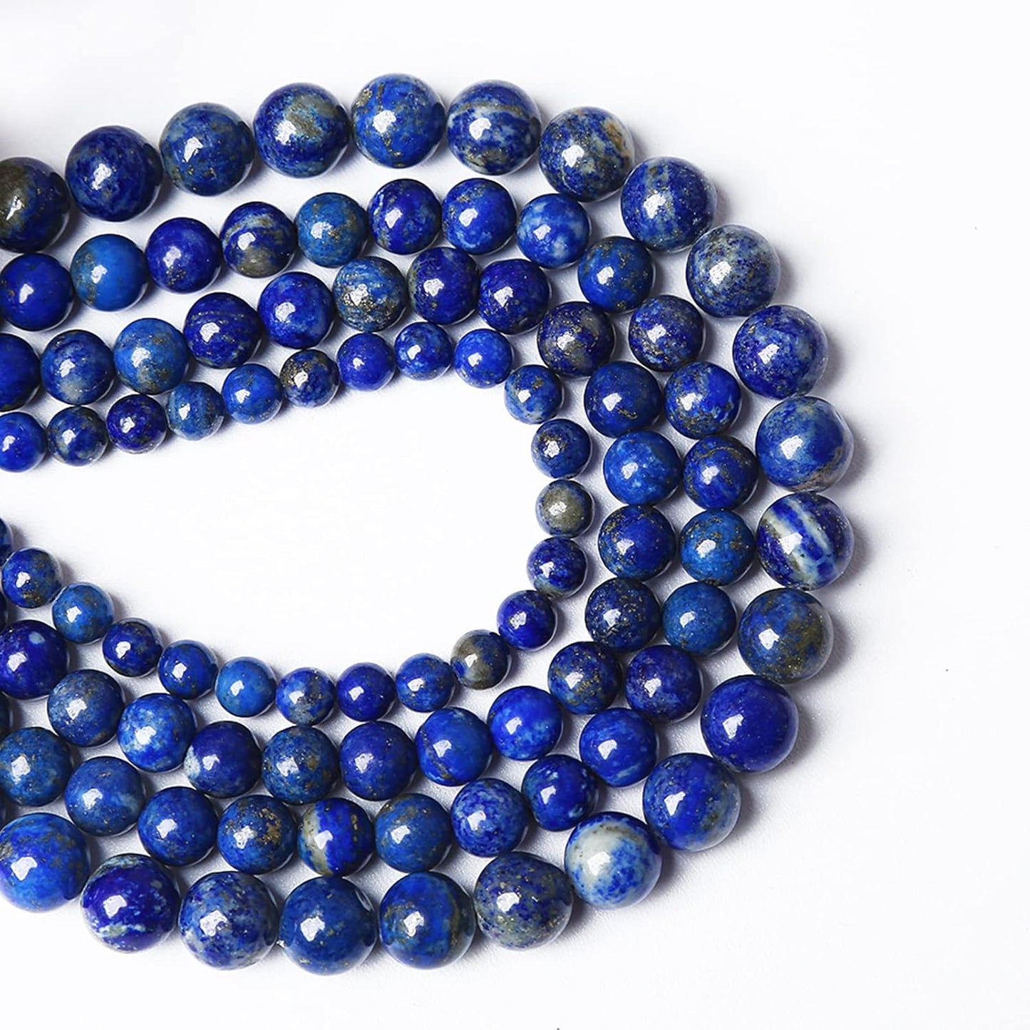 6mm 120PCS AAA+ Natural Lapis Lazuli Gemstone Beads Round Loose Stone Beads for Jewelry Making DIY Bracelets Necklace Earrings 32" 2 Strands