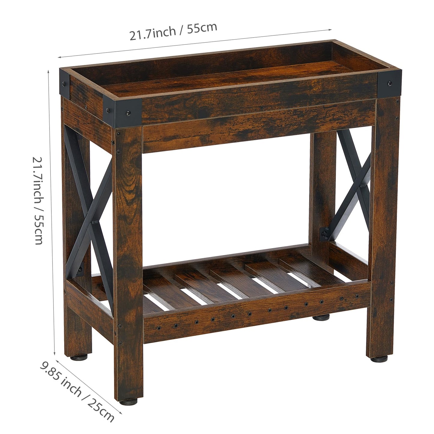 ZEXVIDA Narrow Side Table, End Table,Sofa Side Table, End Table Nightstand for Bedroom, Living Room, Small Spaces (Rustic Brown)