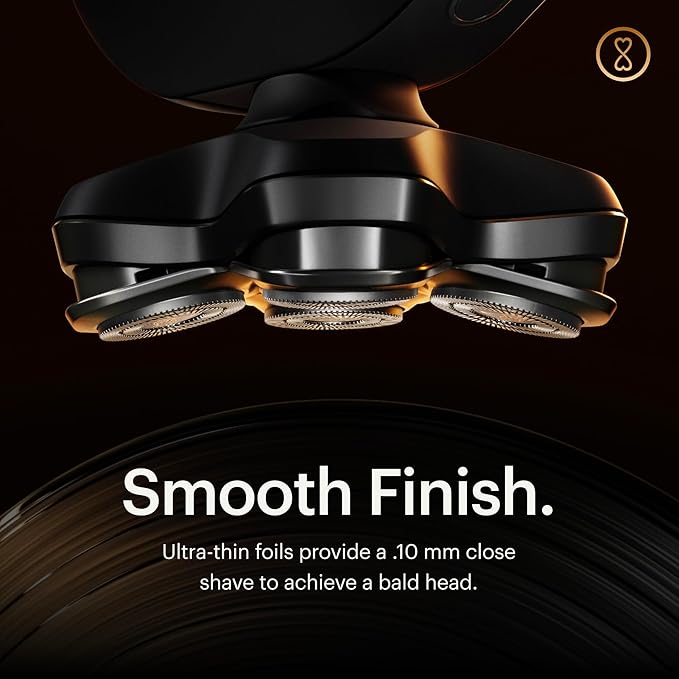 MANSCAPED® The Dome Shaver™ PRO Head Shaver for Bald Men – Five Rotary Blade Design with SkinSafe® & FlexAdjust Technology, Waterproof, USB-C & Wireless Charging Compatible with Travel Lock