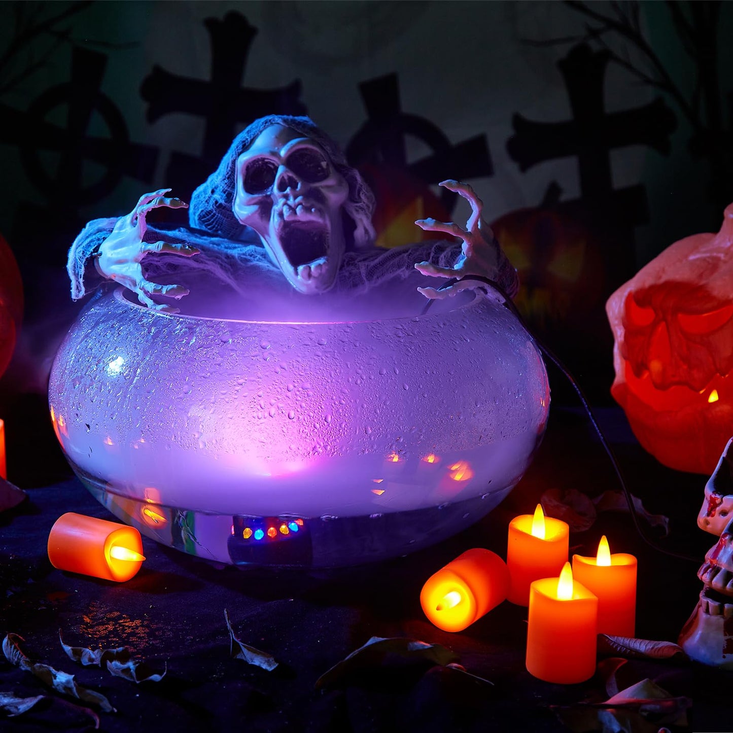 AGPTEK 12 LED Mist Maker Water Fountain Pond Fog Atomizer Air Humidifier, Ideal For Indoor or Outdoor Fountains, Water Feature Use.