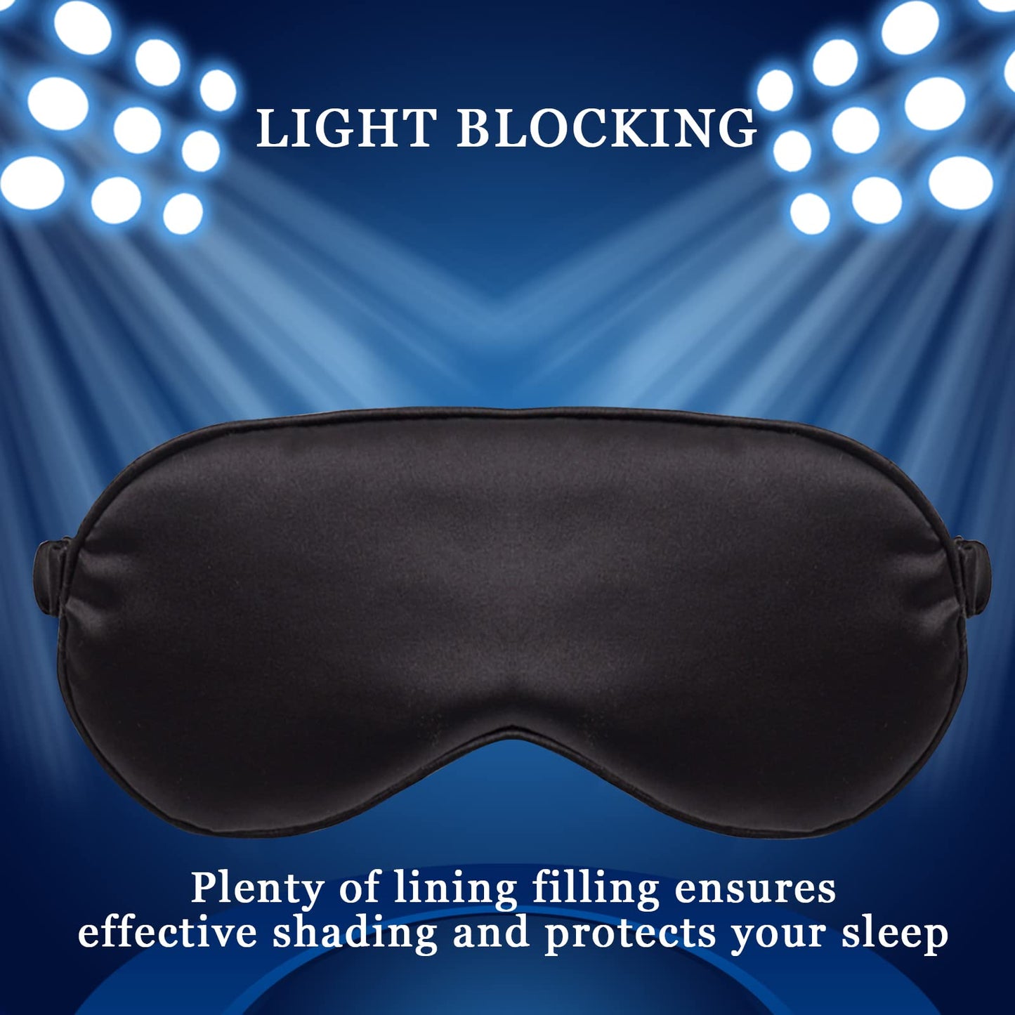 LERSVICVIL Sleep Mask 4 Pack Silk Eye Cover Soft Satin Blindfold Elastic Strap Night Eyeshade Travel Nap for Women Men