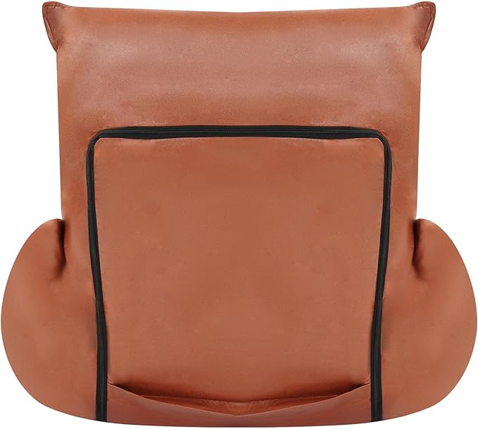 Floor Chair with Back Support, Folding Sofa Chair with 5 Adjustable Position, Cozy Tatami Human Bed with 5 Adjustable Positions for Living Room, Bedroom, Coffee Color