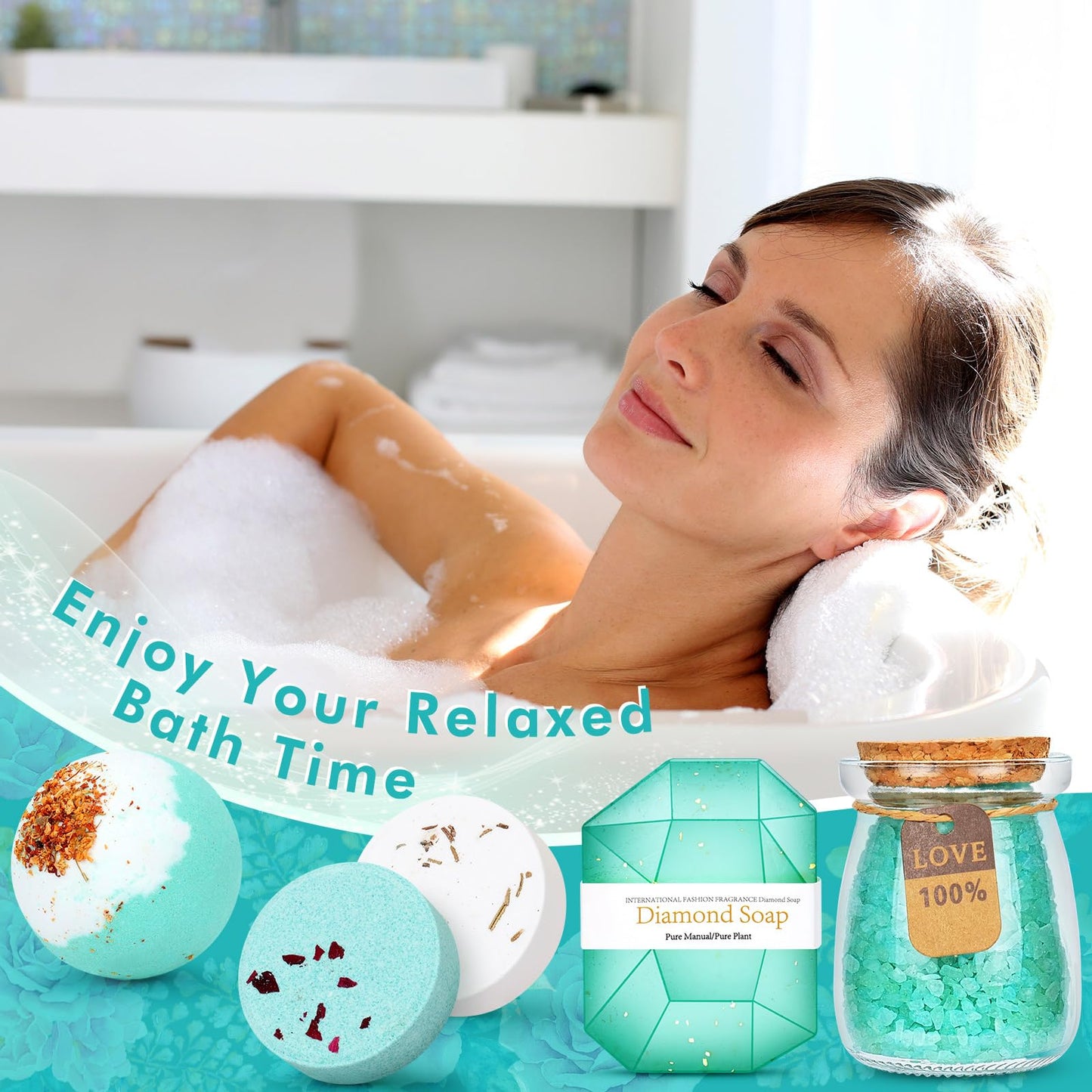 Birthday Gifts for Women, 15PCS Self Care Package Get Well Soon Gifts, Ocean Relaxing Self Care Gifts Basket, Unique Gift idea for Her, Mom, Sister, Wife, Best Friend, Mother's Day, w/ Tumbler