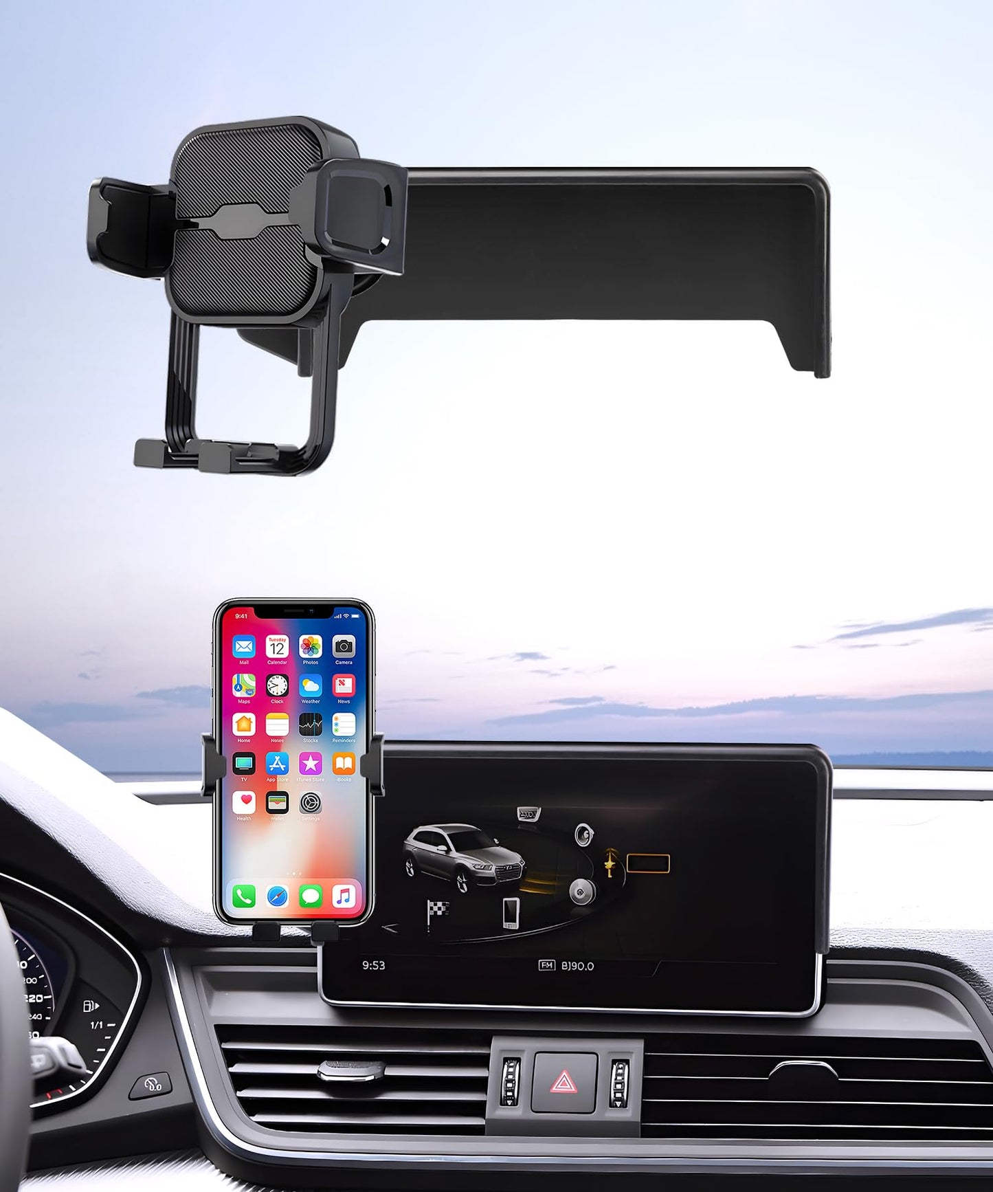 Masergogo Car Phone Holder For 2018-2020 Audi Q5/Sq5/2018-2019 A5/S5/Rs5/2017-2019 A4/S4, 360 Rotation, 8.3 Inch Screen Fixed Cl